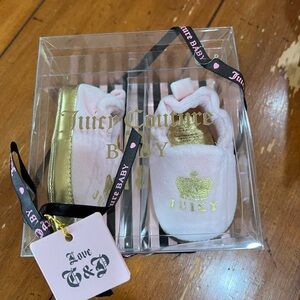 Juicy Couture Pink and Gold Baby Booties